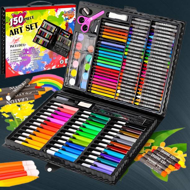 ARLIXA 150 pcs Art Drawing Set ROUND Shaped Color Pencils