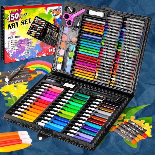 ARLIXA 150 pcs Art Drawing Set ROUND Shaped Color Pencils
