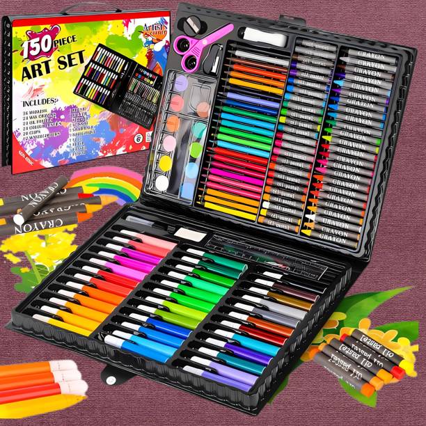 ARLIXA 150 pcs Art Drawing Set ROUND Shaped Color Pencils