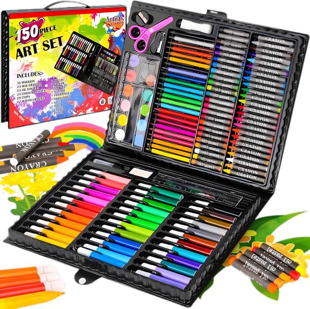 ARLIXA 150 pcs Art Drawing Set ROUND Shaped Color Pencils