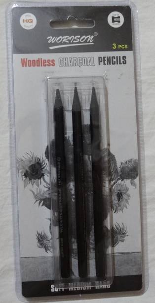 Ortan Woodless Graphite Drawing Charcoal Pencils (Soft, Medium, Hard) Graphite & Sketching Drawing Shading Pencil Shaped Color Pencils