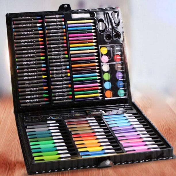 Nihiti Art Set for Kids, 150 Pieces Drawing and Painting Supplies 24 Shaped Color Pencils