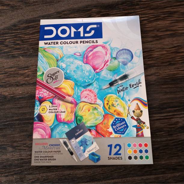 DOMS Water Colour Pencils 12 Shade Hexagonal Shaped Color Pencils
