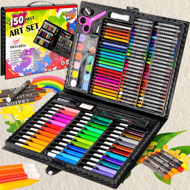 ARLIXA 150 pcs Art Drawing Set ROUND Shaped Color Pencils