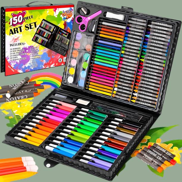 PICKORA 150 pcs Art Drawing Set ROUND Shaped Color Pencils