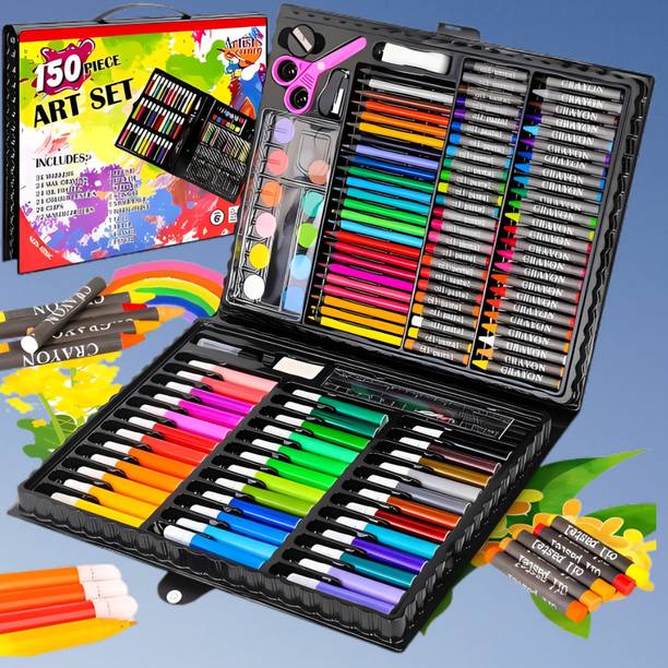 ARLIXA 150 pcs Art Drawing Set ROUND Shaped Color Pencils