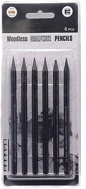 Vintager Woodless Graphite Woodless Graphite Pencil Set for Drawing, Writing, Shading Round Shaped Color Pencils