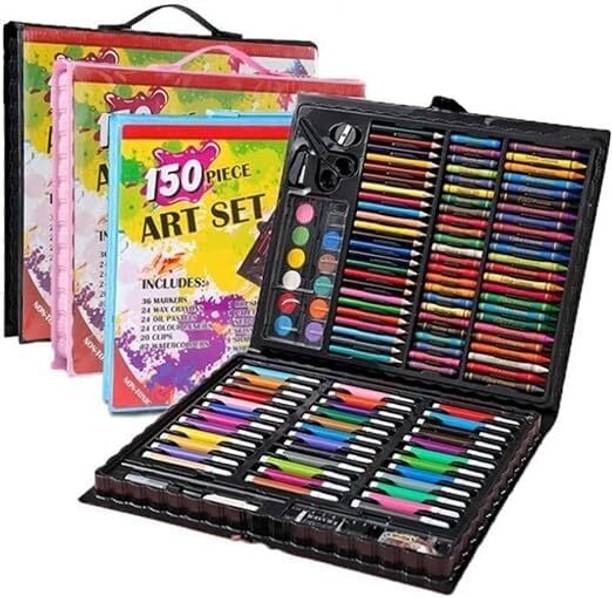 KKBAPU Watercolor Pens, Drawing Art Kit, Brush Set Gift Boxes,Markers Art Drawing Kits 150 PCS color Shaped Color Pencils