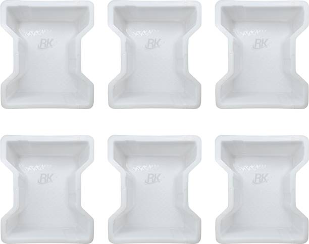 RKTILEMOULD Plastic I-shape(Dumbell) Paver Block Mould (Pack of 6) 80 MM Column Cap & Base