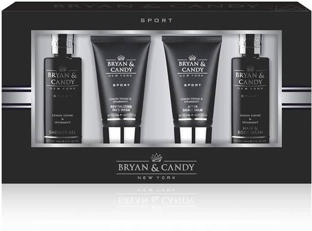Bryan & Candy New York Ultimate Luxury Lemon Thyme & Spearmint START RIGHT GIFT KIT For Him (Body Wash, Face Wash, After Shave Cream, Men's Shower Gel)