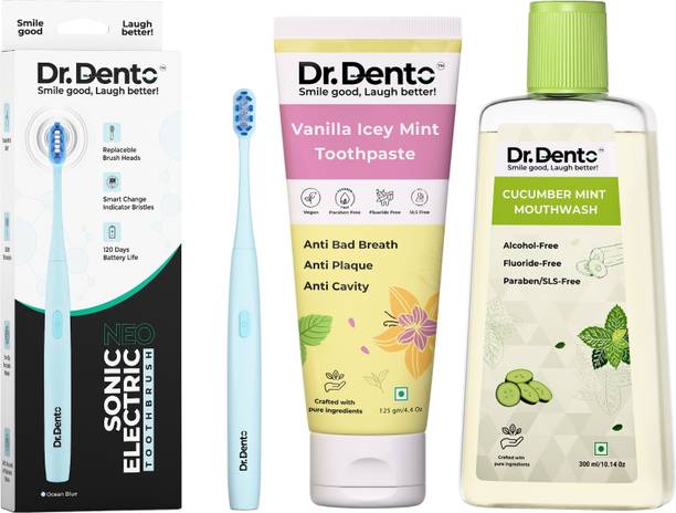 Dr.Dento Neo Electric Toothbrush Ocean Blue + Vegan Van...