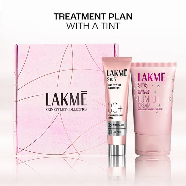 Lakmé Skin Stylist, Lumi + CC Kit, with Hyaluronic Acid, Illuminating Cream and CC Cream