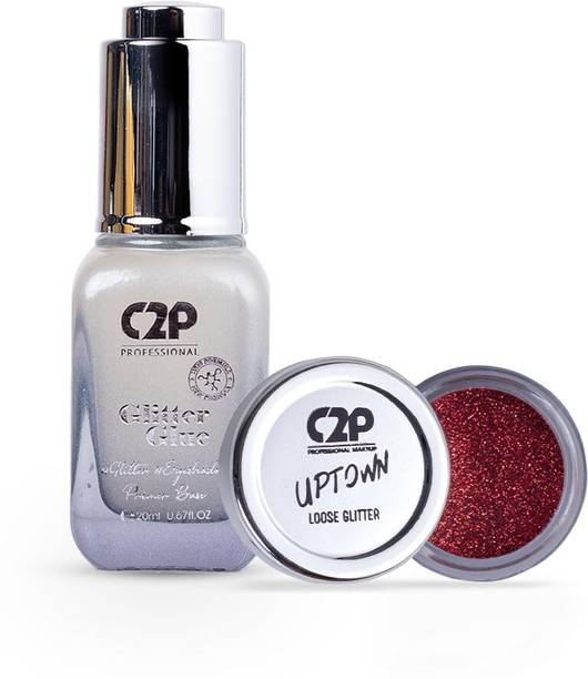 C2P Pro Sparkle Duo Glitter and Glue Kit - Eyeshadow for Eye & Body Makeup