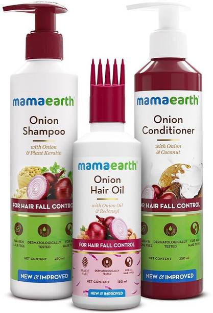Mamaearth "Anti Fall Spa Range with Onion Hair Oil + Shampoo + Conditioner for Control"