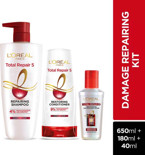 L'Oréal Paris Total Repair 5 Shampoo 650ml + Conditioner 180ml + Serum 40ml