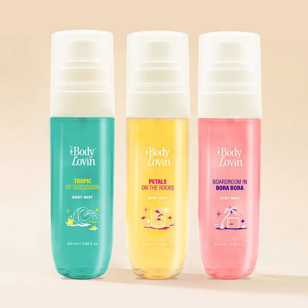 Plum Body Lovin' All-New Body Mists Trio - Petals On The Rocks, Boardroom In Bora Bora & Tropic Of Discussion (300 ml)