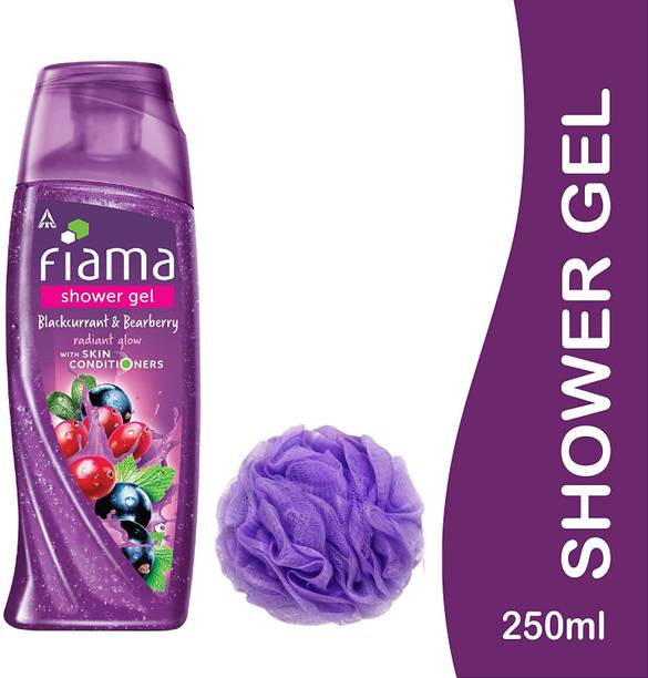 FIAMA Blackcurrant & Bearberry Radiant Glow Shower Gel (250ml) With Western Avenue Loofah