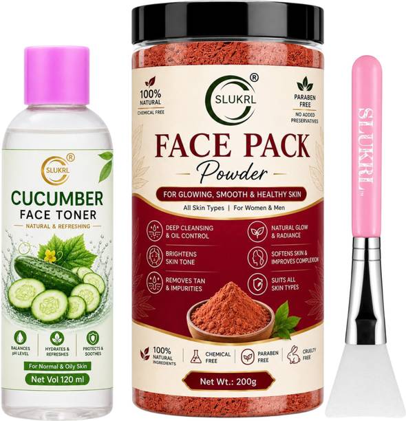 slukrl Deep Cleansing Face Pack with Sandalwood Multani Mitti and Turmeric Ayurvedic