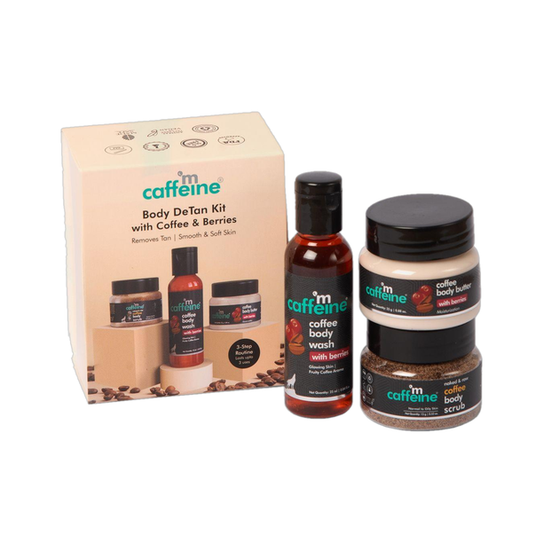 mCaffeine Body Care Gift Set | Berries Body Wash, Scrub & Butter | Men & Women