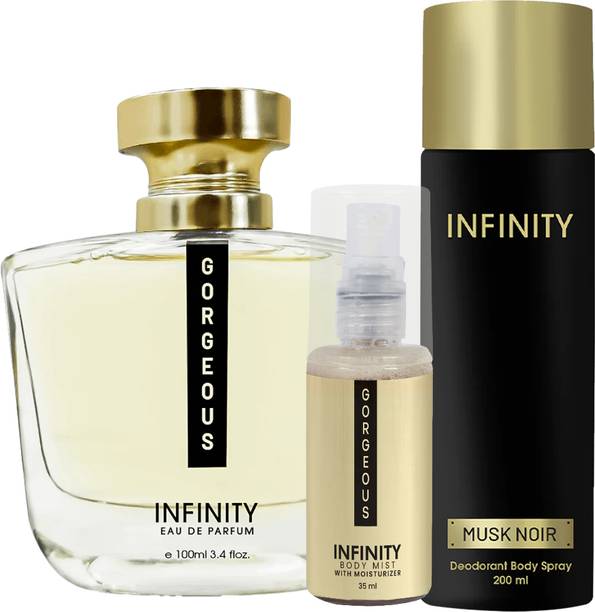 INFINITY Gorgeous EDP Perfume 100ml,Musk Noir Deodorant 200ml,Gorgeous Body Mist 35ml