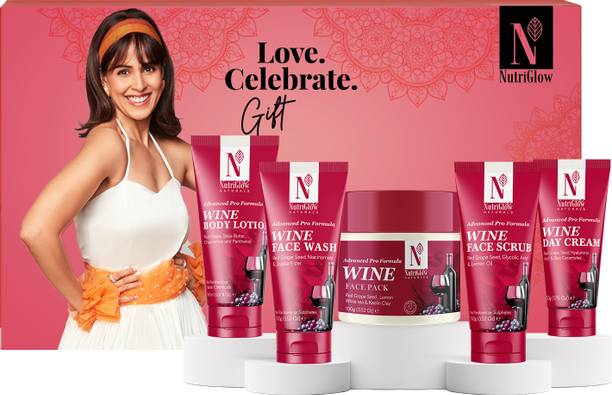 NutriGlow NATURAL'S Wine Gift Set, Unisex Gift Box for All Occasions, Set of 5