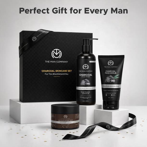 THE MAN COMPANY Fresh Face Combo (Charcoal face wash+Charcoal Scrub+mositursing Cream)