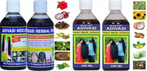 Adivasi Hair Oil 500 ML Hair Oil (500 ml)+ Neelambari Hair Oil 250 ML Hair Oil