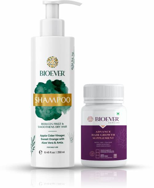 Bioever Shampoo 250ml and Biotin Tab Advance Hair Growth Supplementary 30 Tabs For Men & Women