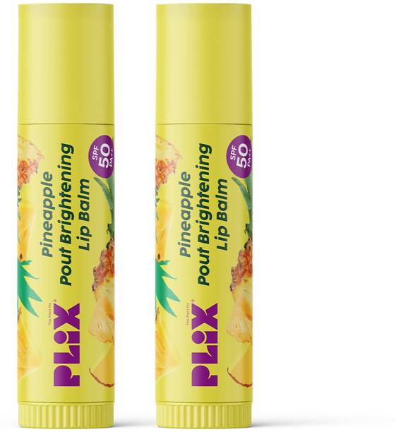The Plant Fix Plix Pineapple Brightening Lip Balm with SPF 50, Kojic Acid & Vitamin C, SPF 50 PA ++ Pineapple