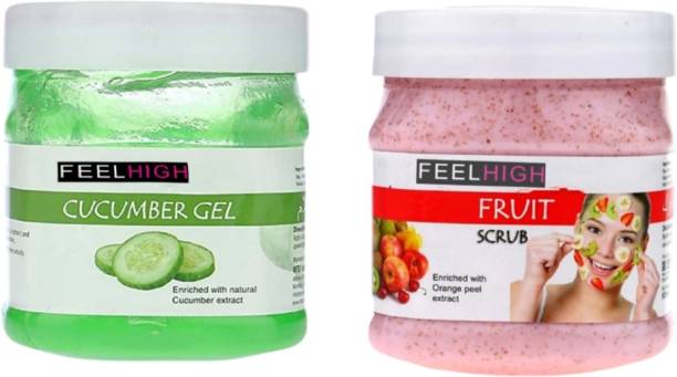 feelhigh Mix Fruit Scrub Enriched With Mix fruits & Cucumber gel - Skin care products Price in India