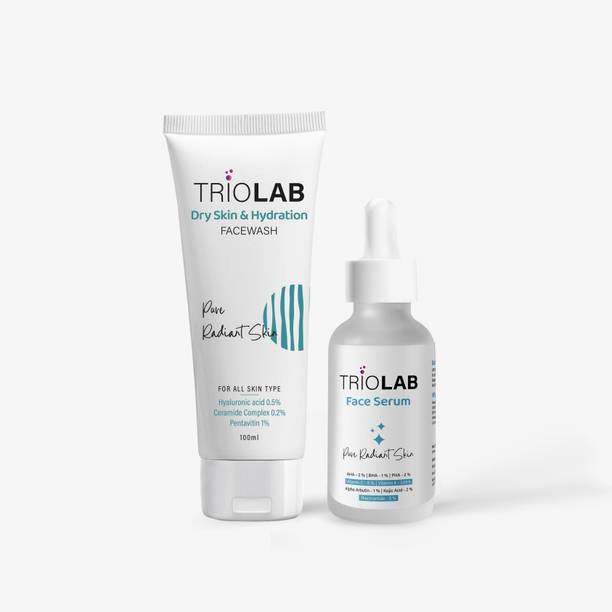 triolab Dry Skin Face wash and Serum Daily Routine Skin Care Combo