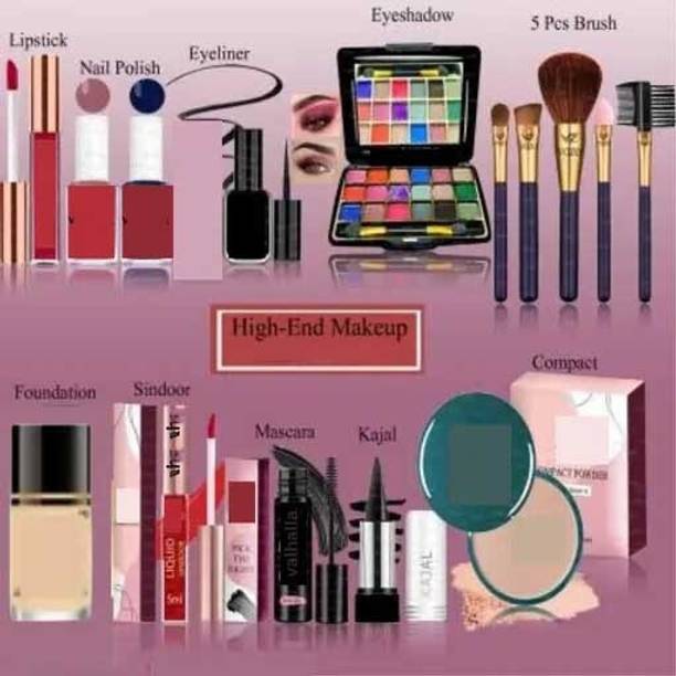 lately eyeshadow with eyeliner mascara kajal lipstick sindhur compact makeup brush