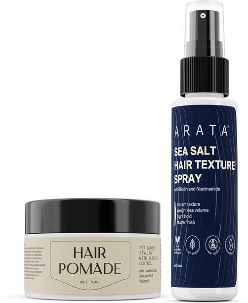 ARATA Grooming Set|Seasalt Hair Spray & Pomade|Volume&Flexible Hold
