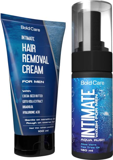 Bold Care Intimate Hair Removal Cream For Men (100ML) +Intimate Wash For Men (120ML)