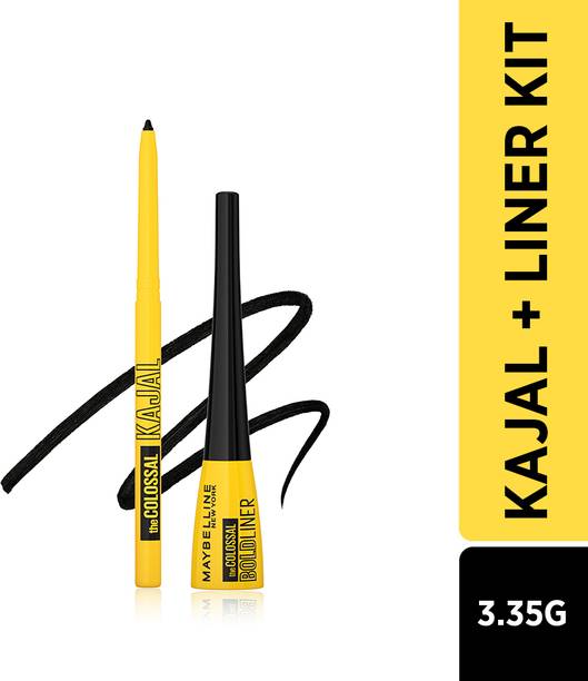 मेबेलाइन न्यू यॉर्क Colossal Bold Liner & Colossal Kajal - Eye Kit Combo, 3.35g (Pack of 2)