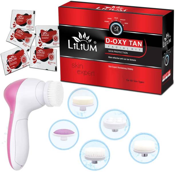 LILIUM D-Oxy Tan Facial Kit with Multifunction 5in1 Massager