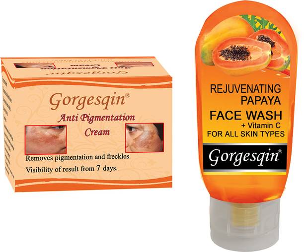 GORGESQIN Anti Pigmentation Cream 6 g & Face Wash Papaya 60 ml