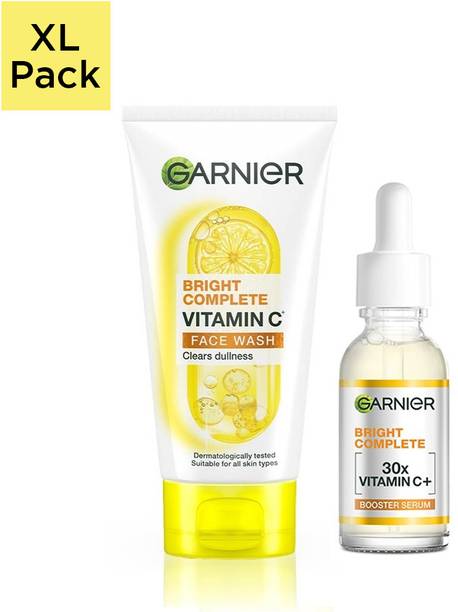 गार्नियर 2 Step Brightening Kit - Bright Complete Facewash 150g + Vitamin C Serum 30ml