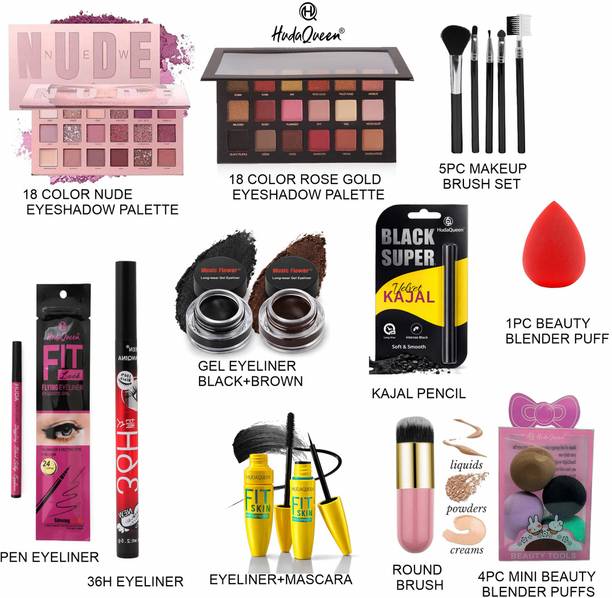 HUDA QUEEN Eye Makeup Combo Set with Kajal Gel Liner Mascara