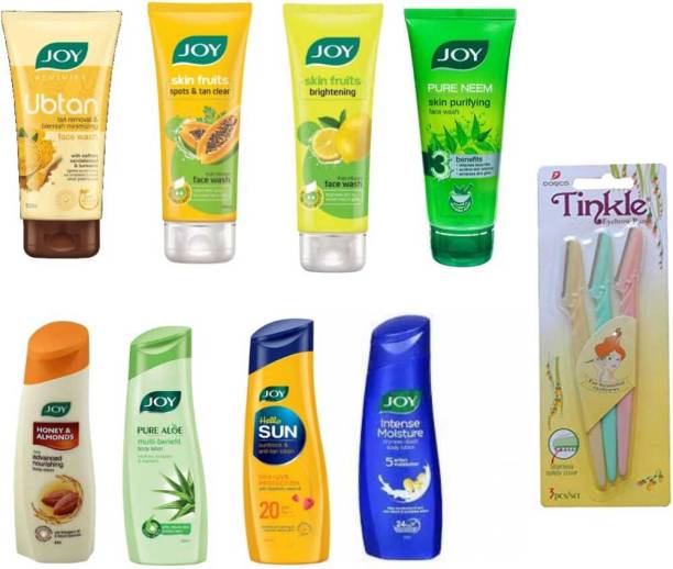 Joy FACE WASH 50ML BODY LOTION 40ML WITH TINKLE EYEBROW REZOR COMBO Price in India