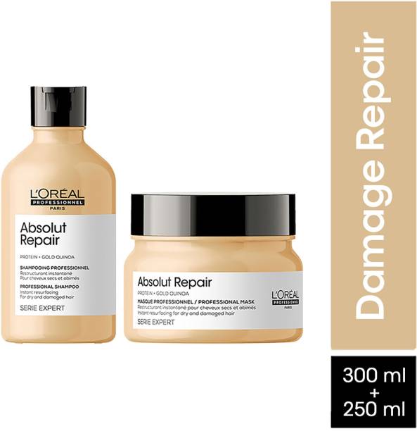 L'Oréal Professionnel Absolut Repair Shampoo 300ml + Masque 250gms | For Dry & Damaged Hair�