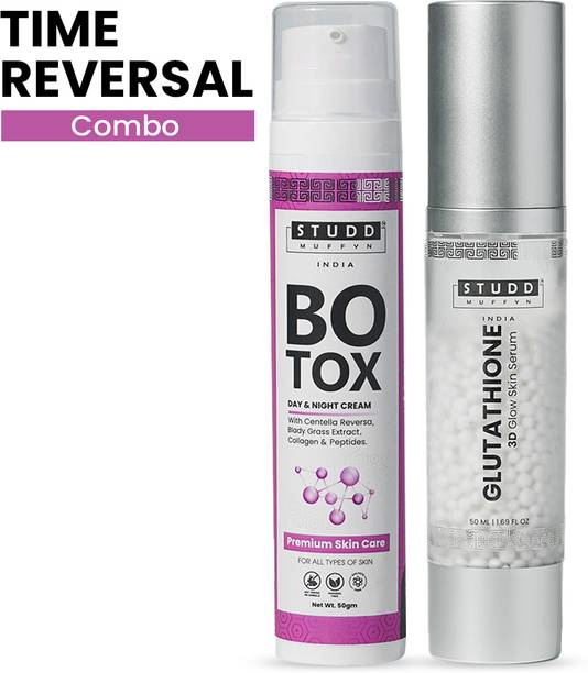 Studd Muffyn Time Reversal Combo- (Botox Cream & Glutathione 3D Glow Skin Serum)