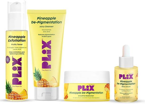 The Plant Fix Plix Pineapple De-Pigmentation Regime with Toner, Cleanser, Serum, & Moisturizer