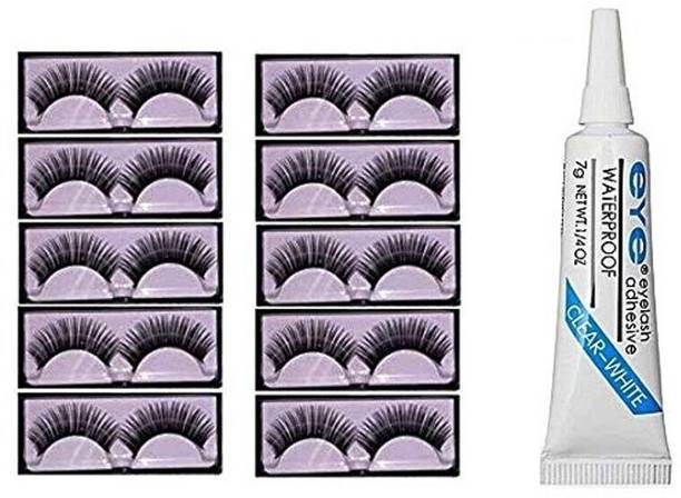 Lenon Beauty 10 Pair False Eyelash With 1 Eyelash Glue