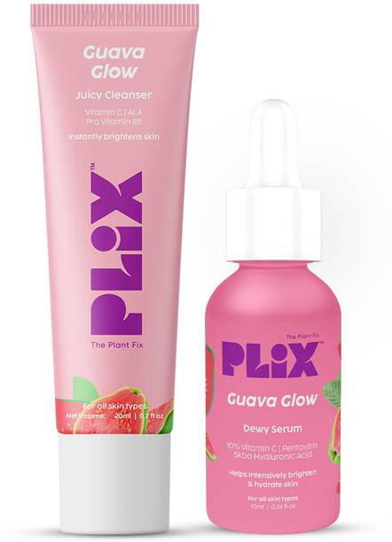 The Plant Fix Plix Guava Glow Regime with 10% Vitamin C Face Mini Serum & Juicy Mini Cleanser