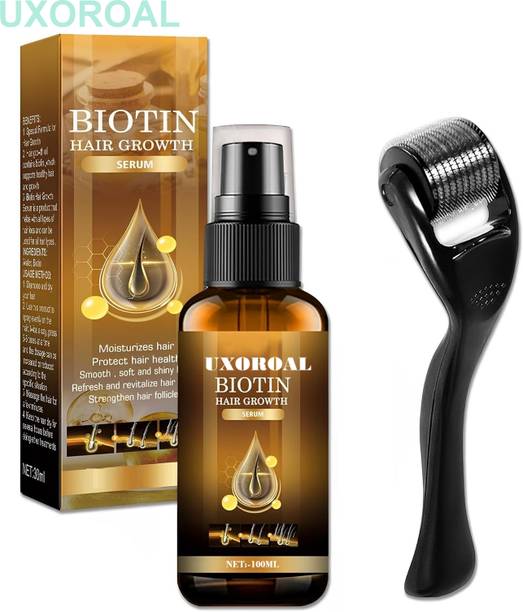 uxoroal Biotin Hair Growth Serum + 0.5mm Dermaroller Kit