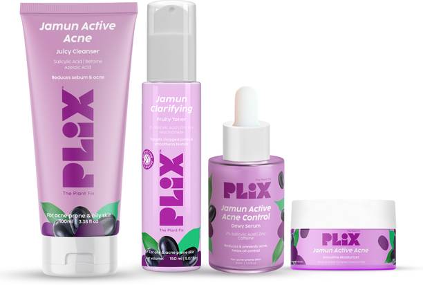 The Plant Fix Plix Jamun Active Acne Regime, Toner, Cleanser, 2% Salicylic Acid Serum & Moisturizer