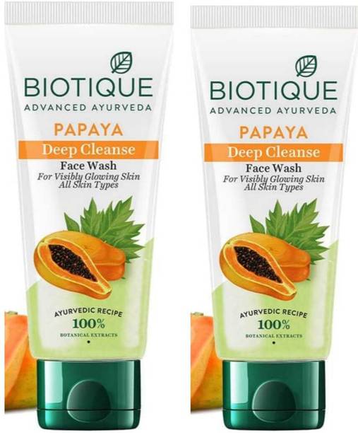 BIOTIQUE PAPAYA FACE WASH 100ML PACK OF 2 (DEEP CLEANSE FACE WASH )
