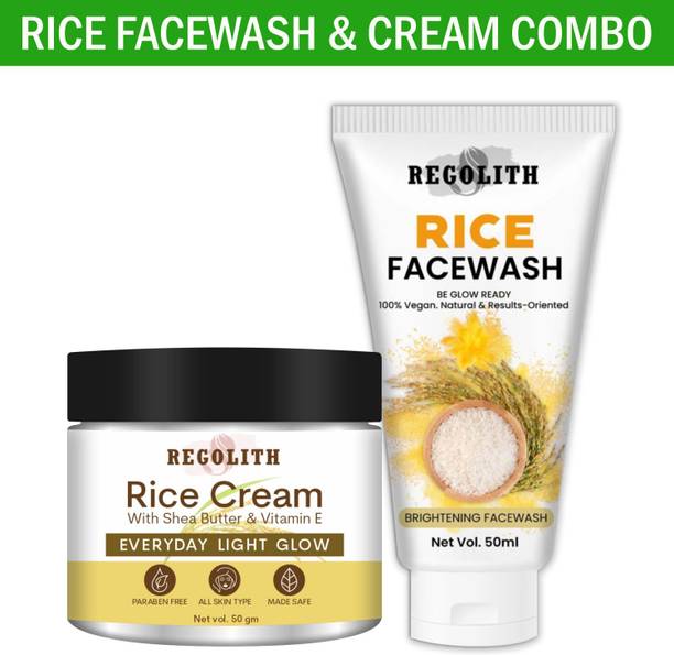Regolith Rice Extract Cleanser and Vitamin E Cream Kit for Radiant Skin