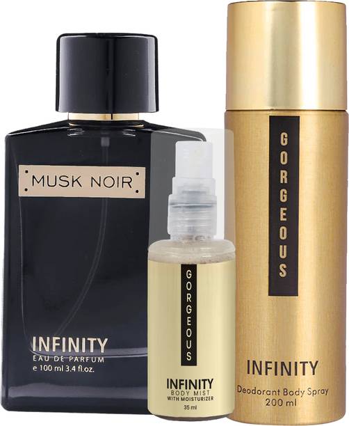 INFINITY Musk Noir EDP Perfume 100ml,Gorgeous Deodorant 200ml,Gorgeous Body Mist 35ml